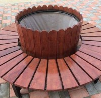 帶花箱戶外圍樹椅