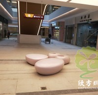 商場玻璃鋼鵝卵石花盆坐凳