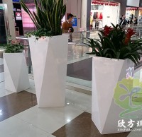 購物商城菱形玻璃鋼組合花盆