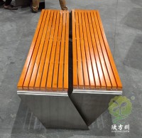 戶外公園雙排長(zhǎng)條形休閑椅
